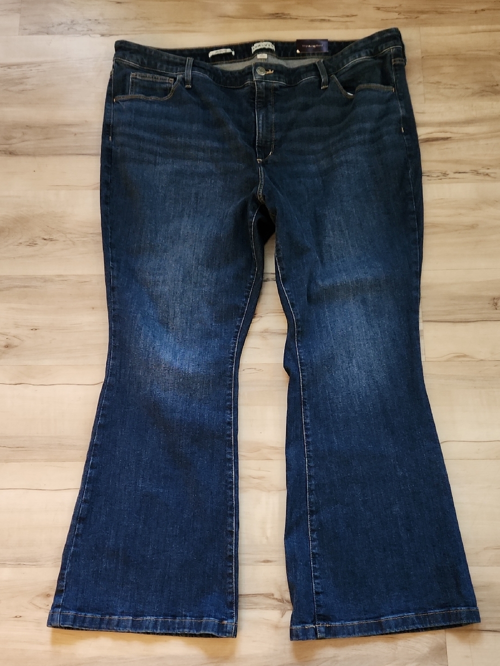 Ava & Viv Flare High Rise Jeans Fitted Hip and Thigh Blue Size 24